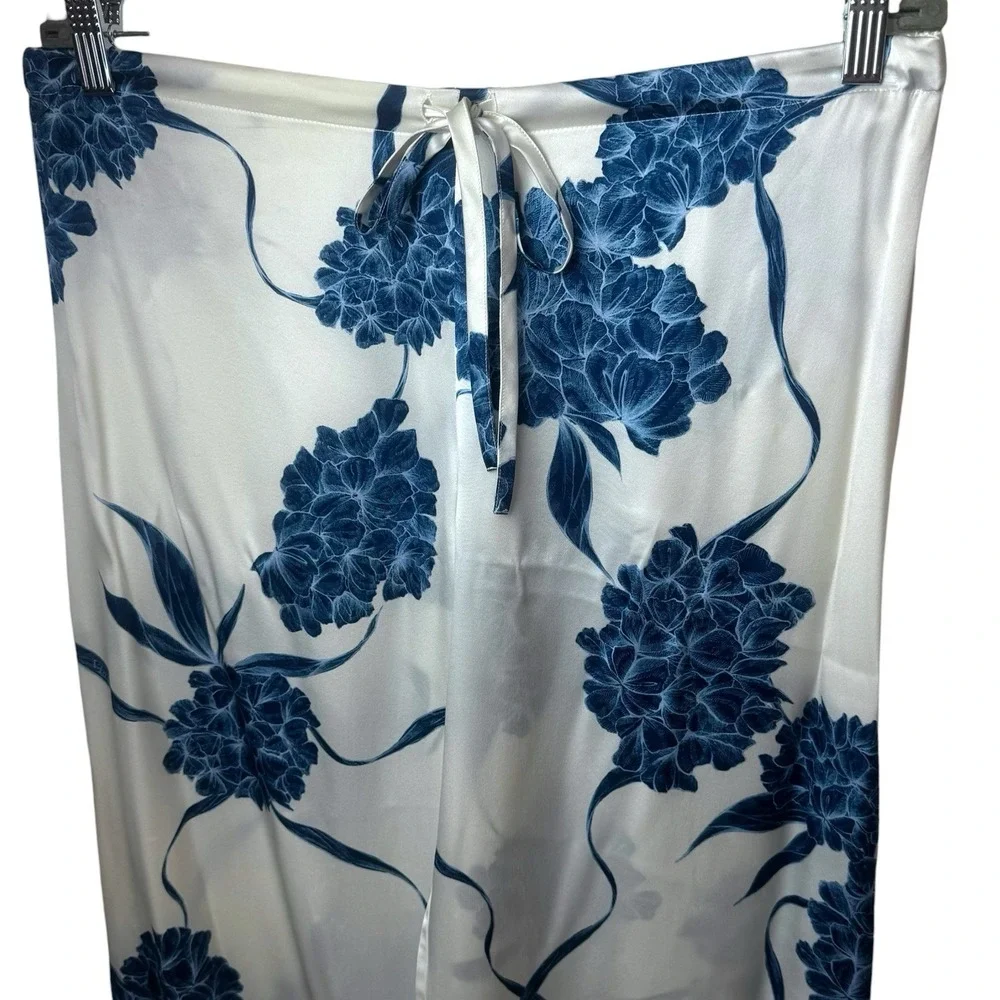 La Perla Floral 100% Silk Pajama Pants Cozy Feminine Dainty Special Occasion L - Picture 3 of 16